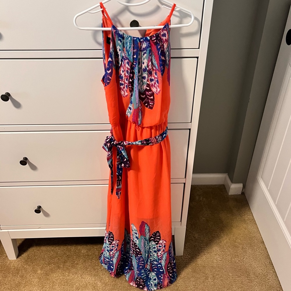 Coral Feather Dress